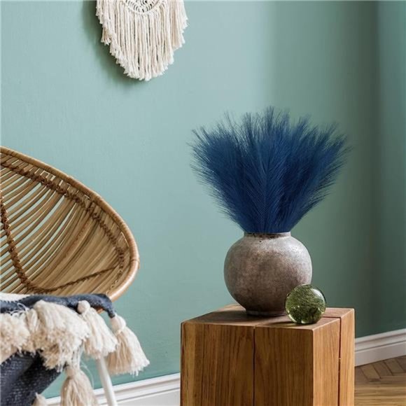 12 PCS Faux Pampas Grass Decor 18" Fake Pompous Grass Small Artificial Pompas - Picture 4 of 6